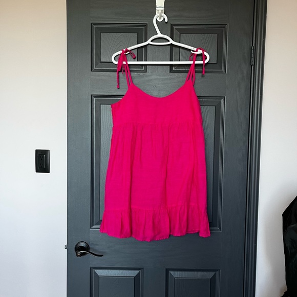 Zara fuchsia linen mini dress - Picture 2 of 5